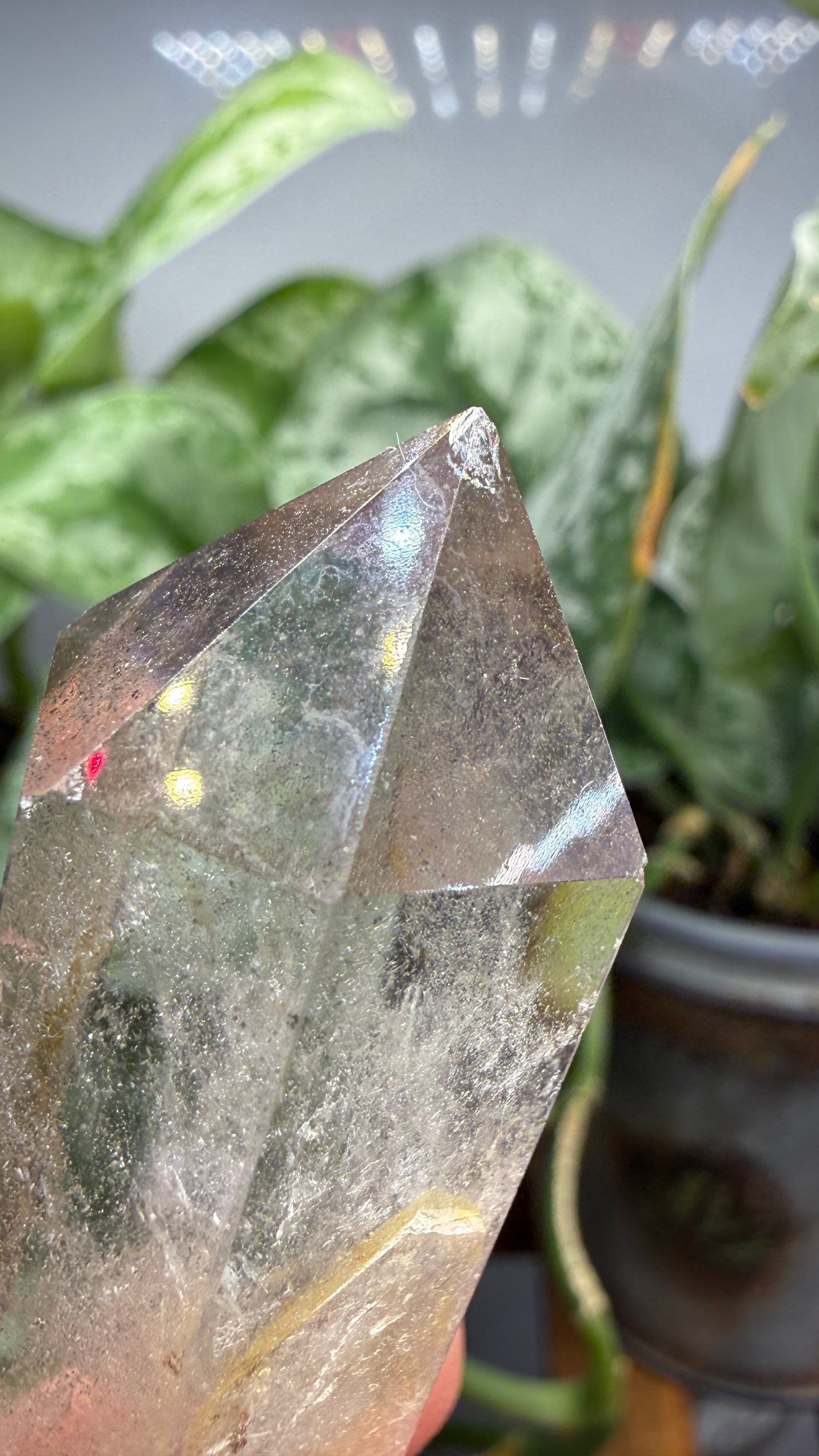 Garden Quartz/Lodolite Point- 2.375" inches tall