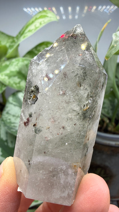 Garden Quartz/Lodolite Point- 2.25" inches tall