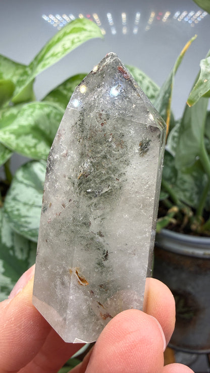 Garden Quartz/Lodolite Point- 2.25" inches tall