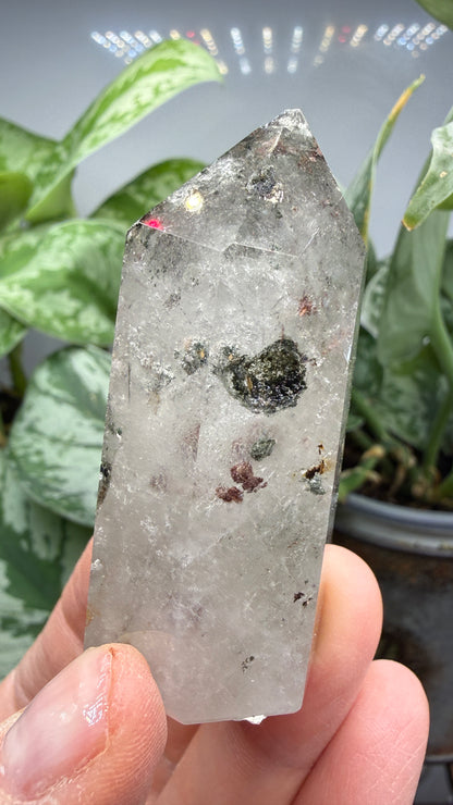 Garden Quartz/Lodolite Point- 2.25" inches tall