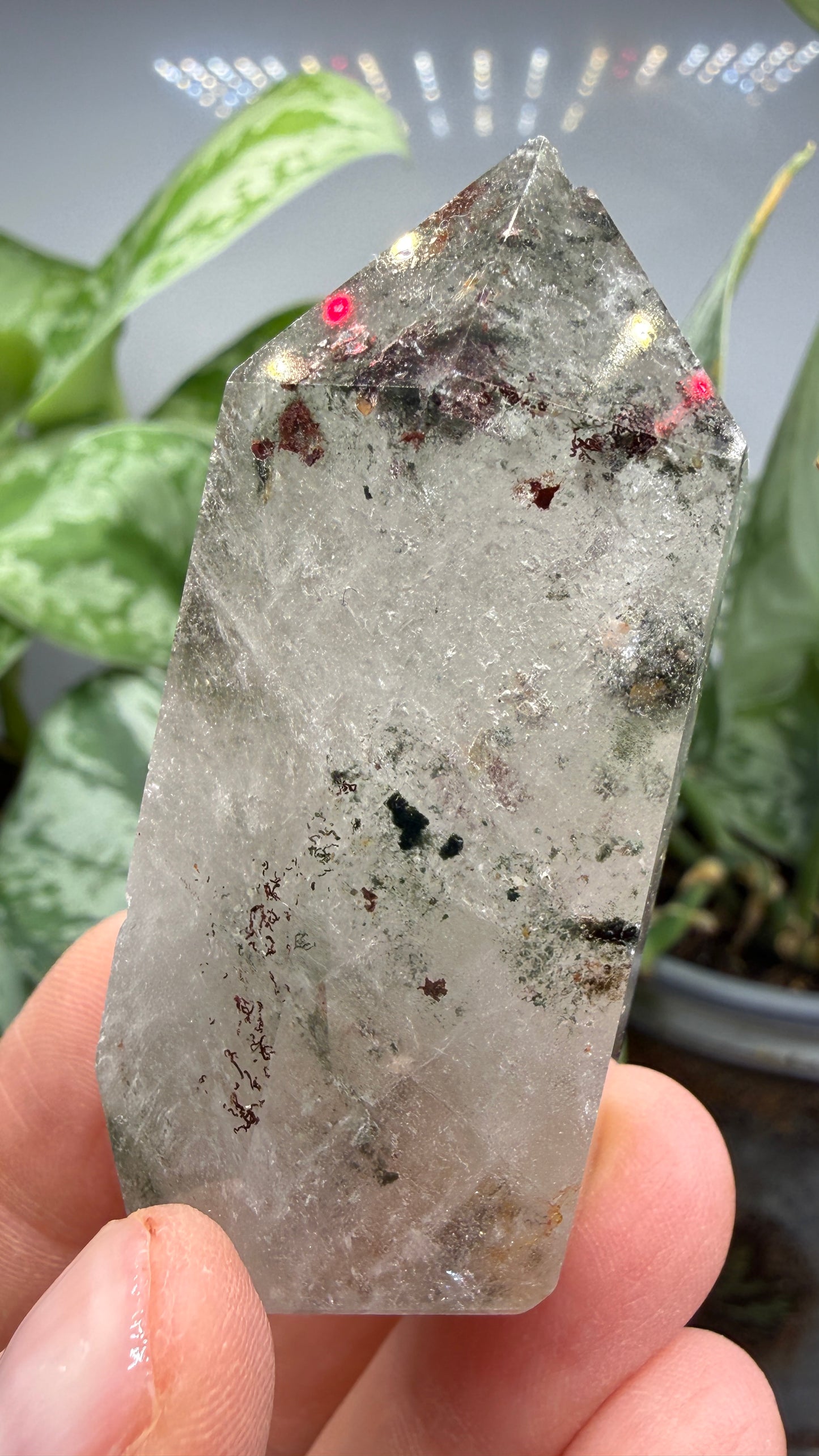 Garden Quartz/Lodolite Point- 2.25" inches tall