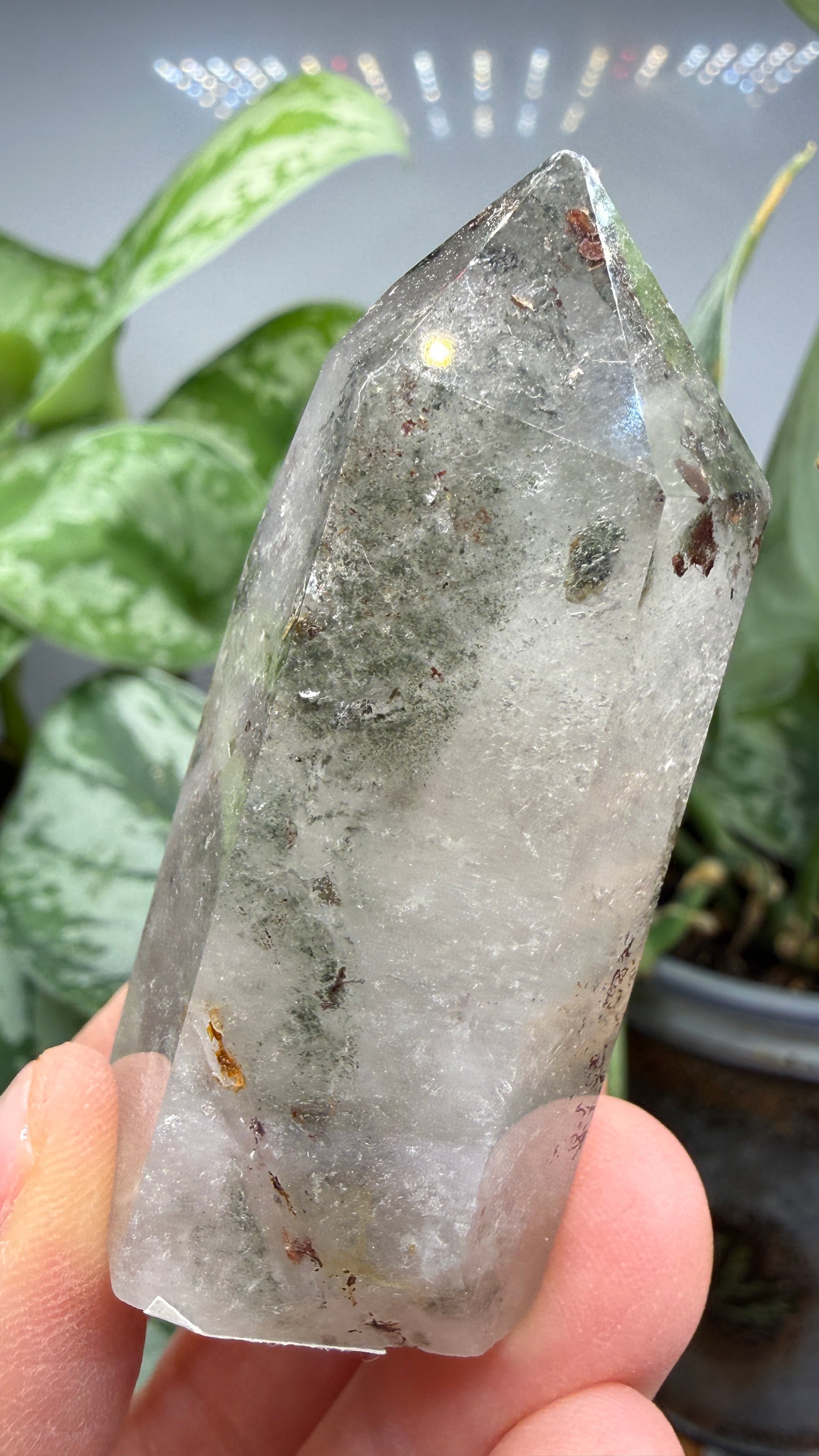 Garden Quartz/Lodolite Point- 2.25" inches tall