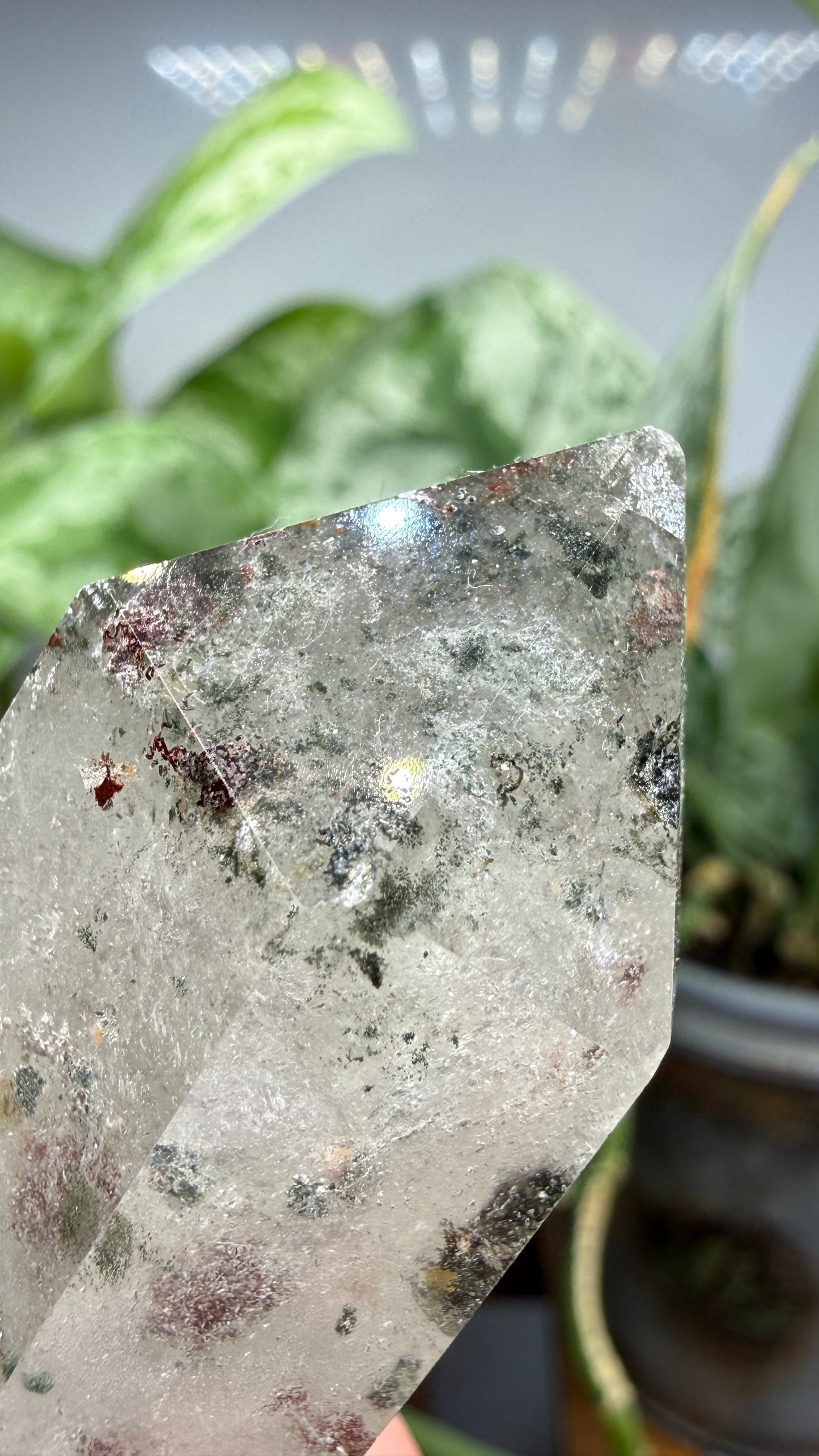 Garden Quartz/Lodolite Point- 2.25" inches tall