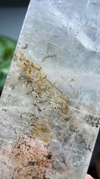 Garden Quartz/Lodolite Point- 2.625" inches tall- DENDRITES!