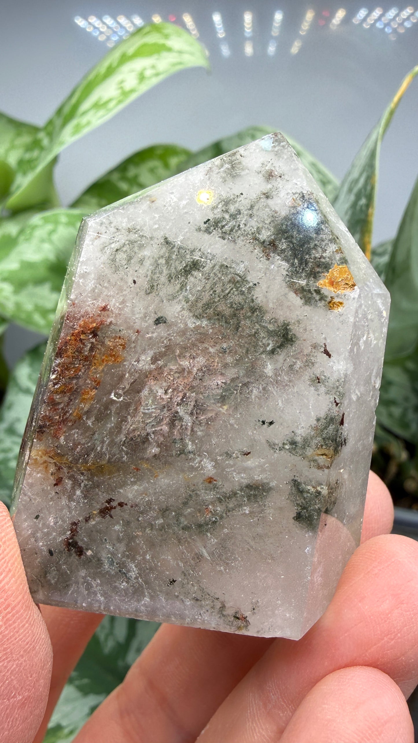 Garden Quartz/Lodolite Point- 2" inches tall