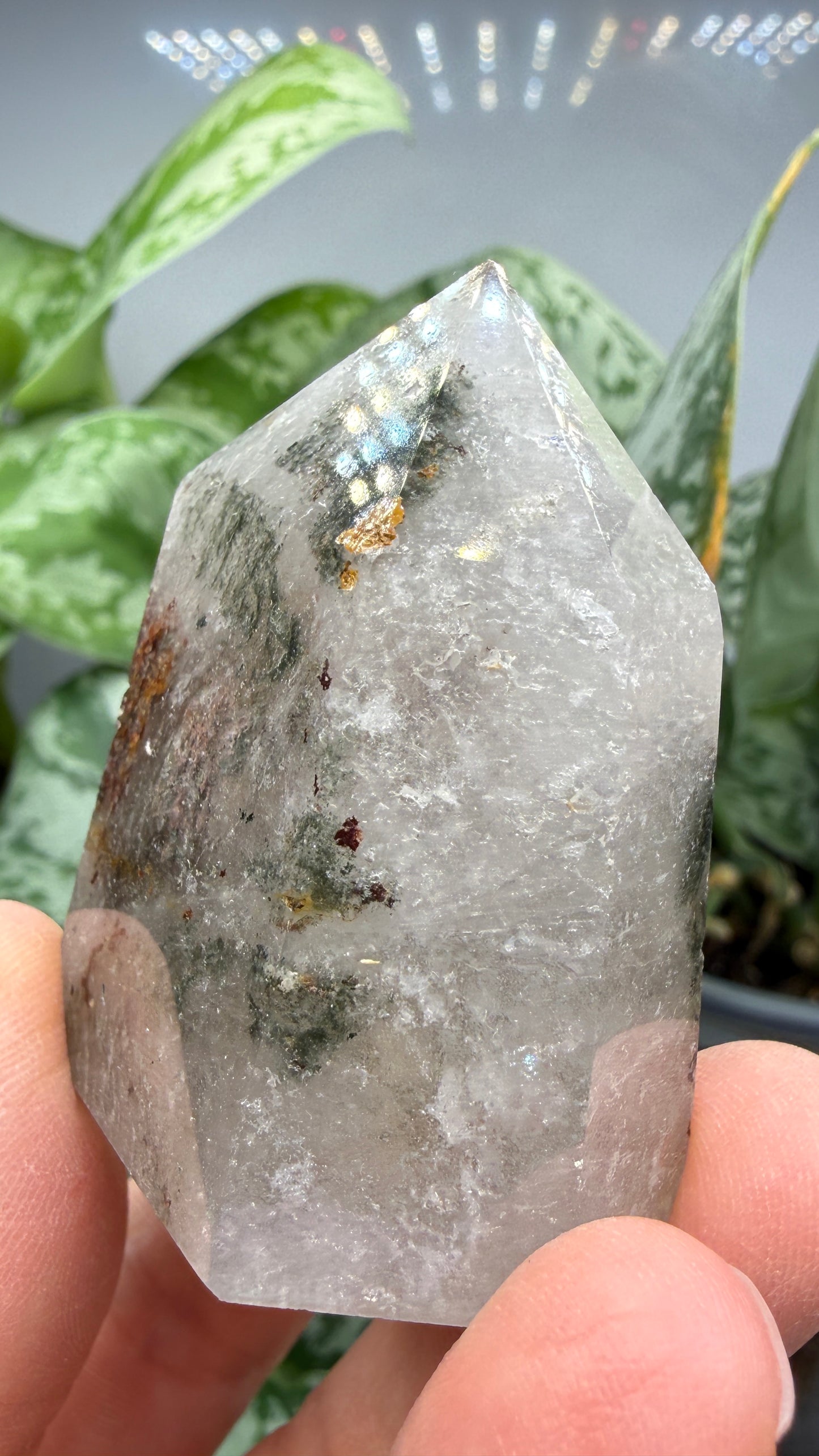 Garden Quartz/Lodolite Point- 2" inches tall