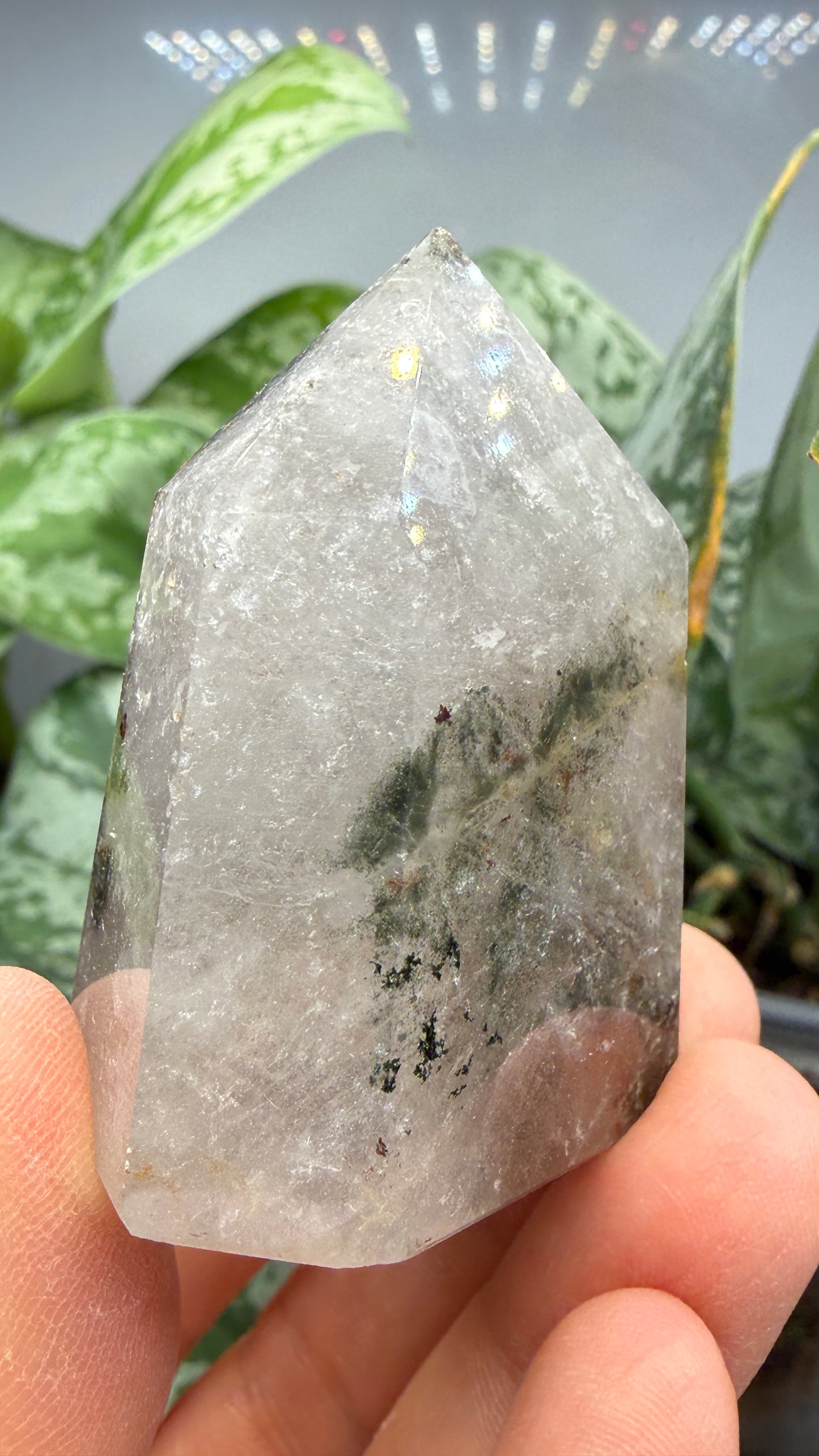 Garden Quartz/Lodolite Point- 2" inches tall