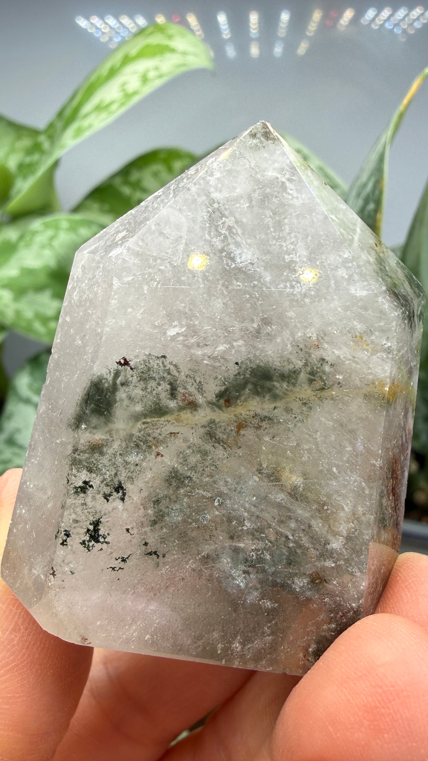 Garden Quartz/Lodolite Point- 2" inches tall