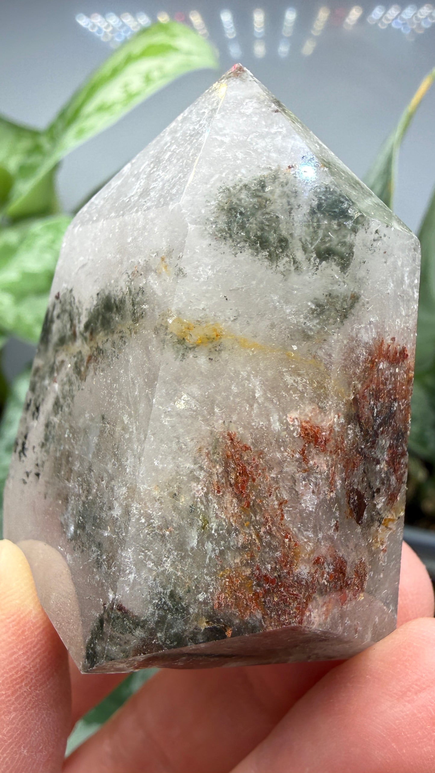 Garden Quartz/Lodolite Point- 2" inches tall