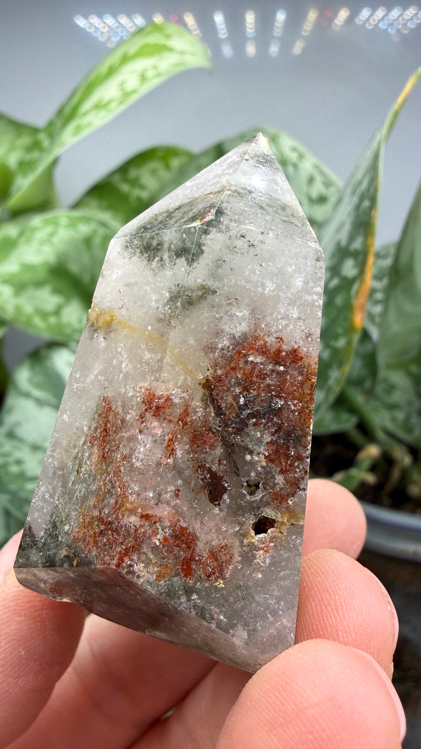 Garden Quartz/Lodolite Point- 2" inches tall