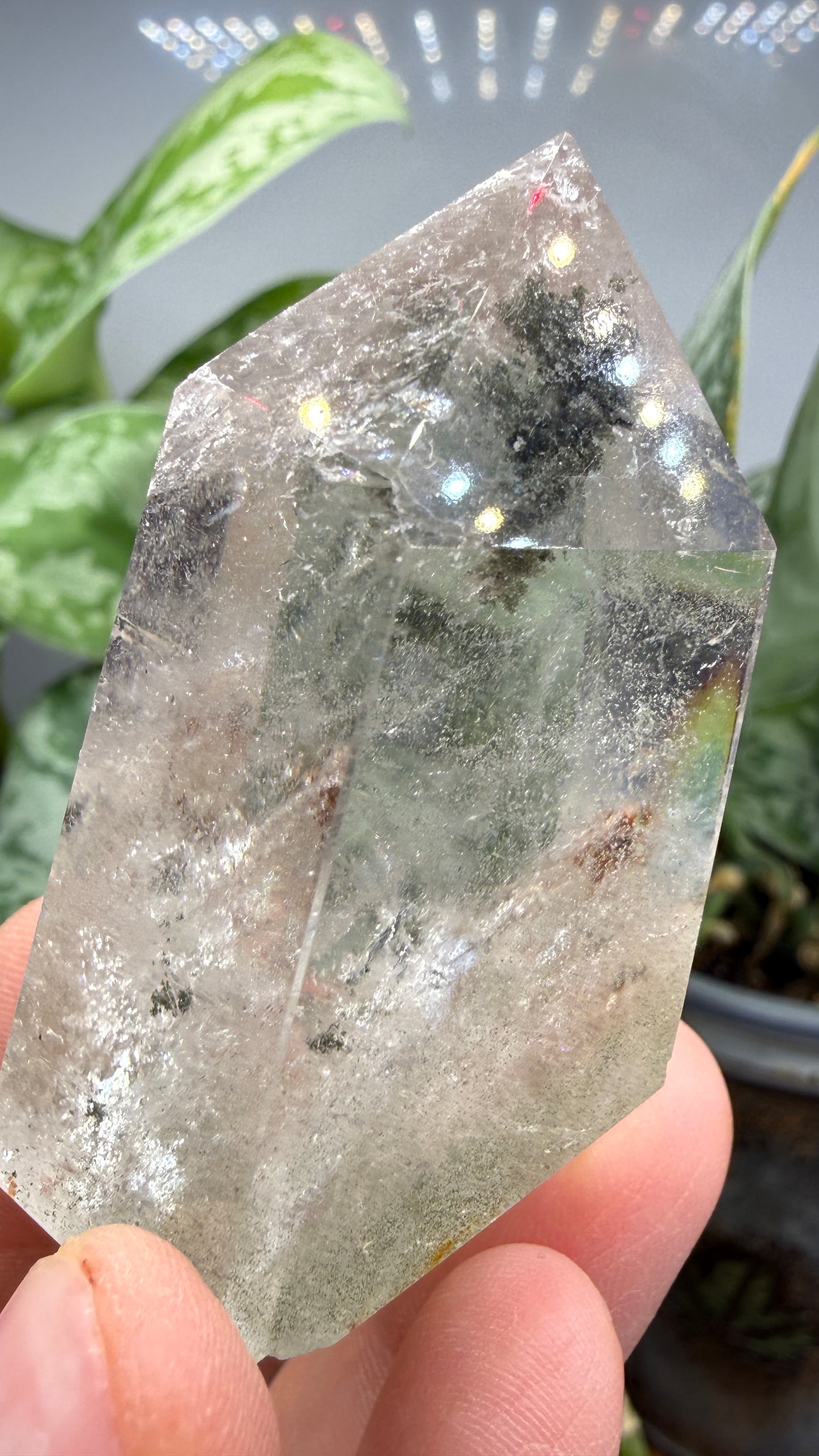 Garden Quartz/Lodolite Point- 2" inches tall