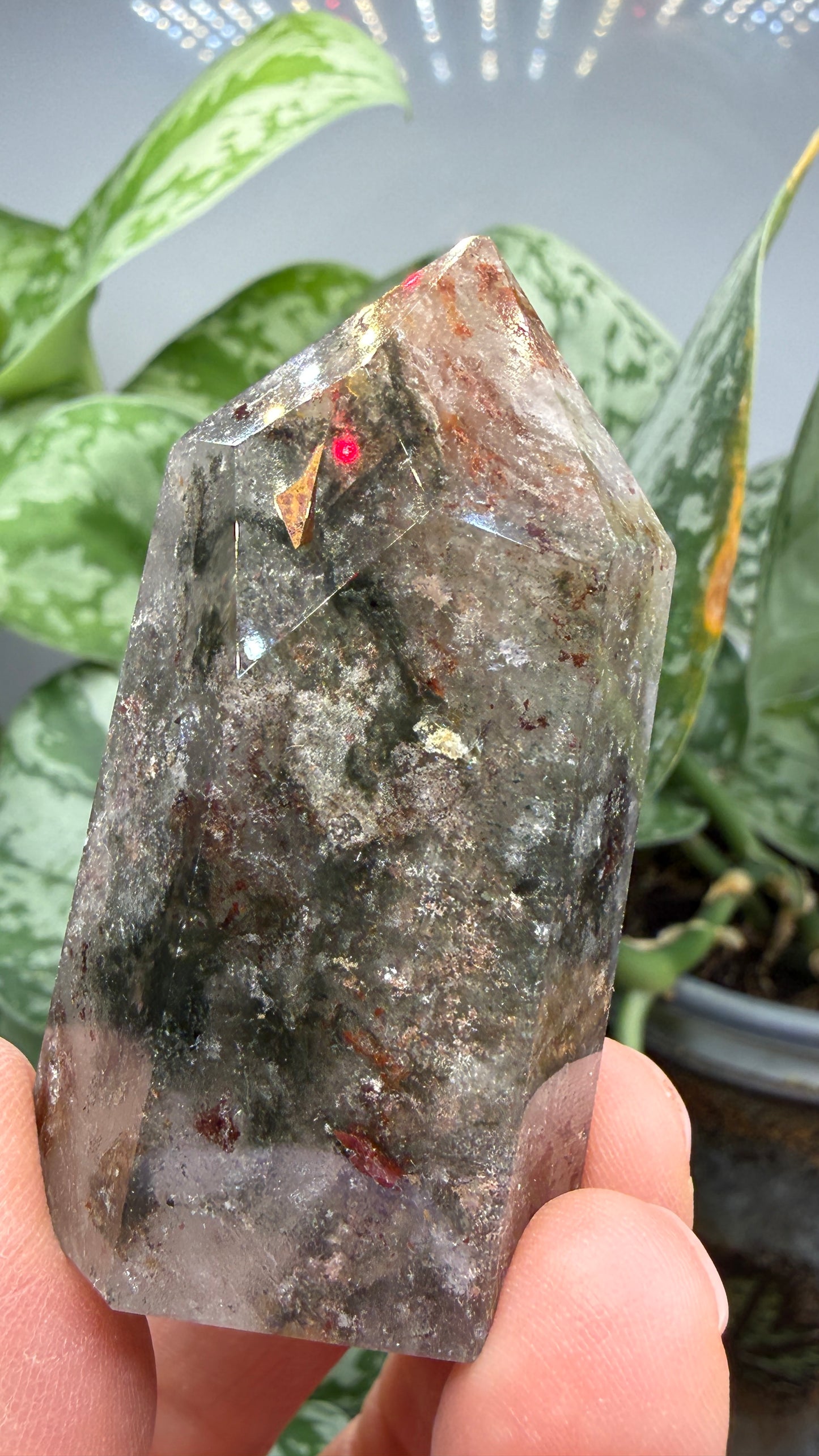 Garden Quartz/Lodolite Point- 2.25" inches tall