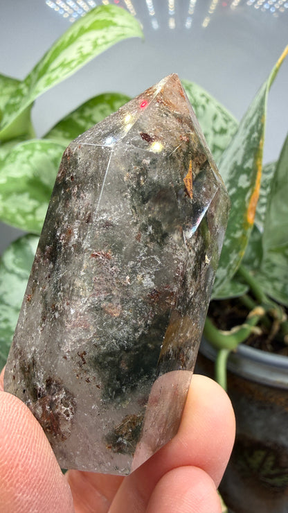 Garden Quartz/Lodolite Point- 2.25" inches tall