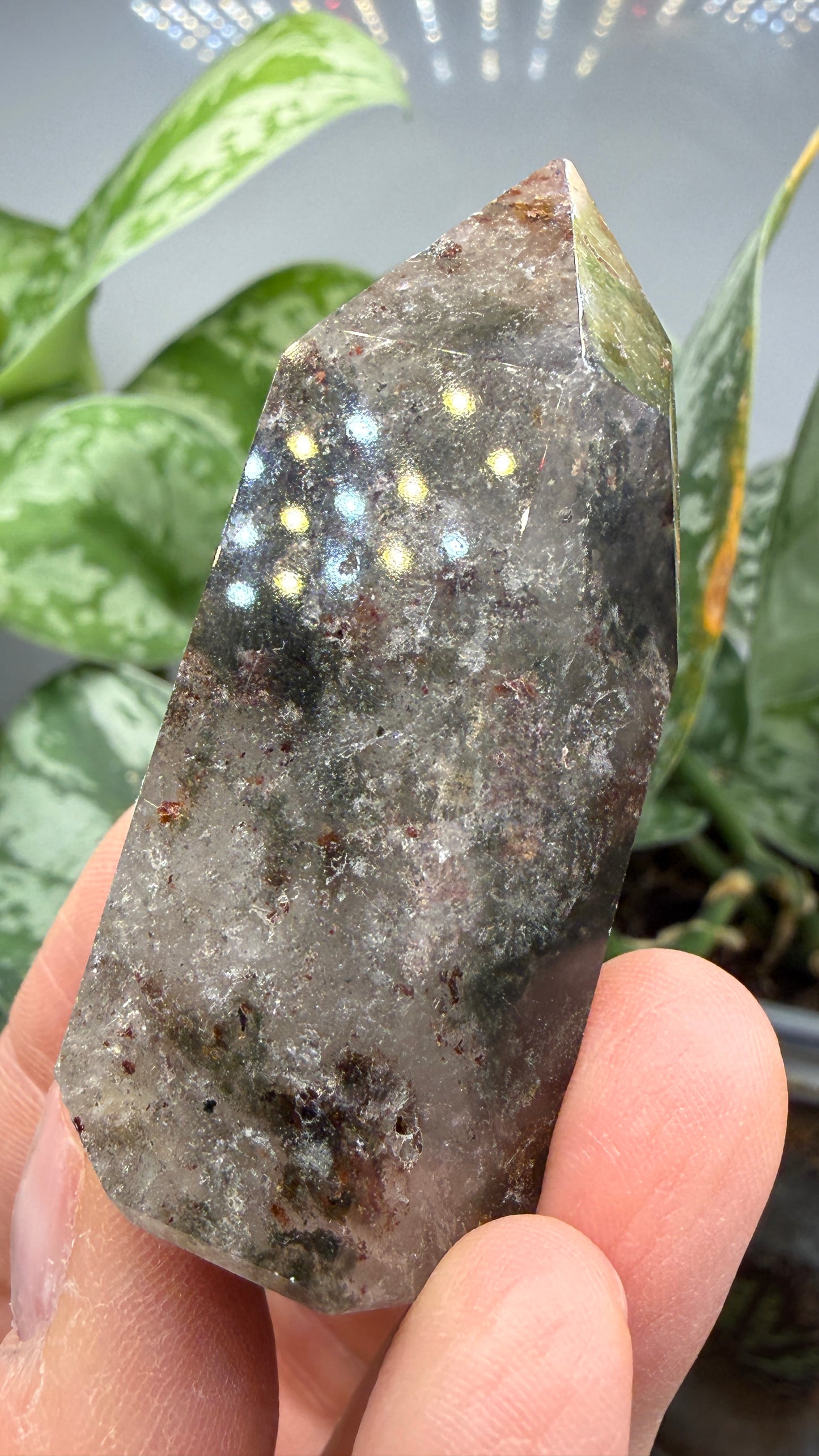Garden Quartz/Lodolite Point- 2.25" inches tall