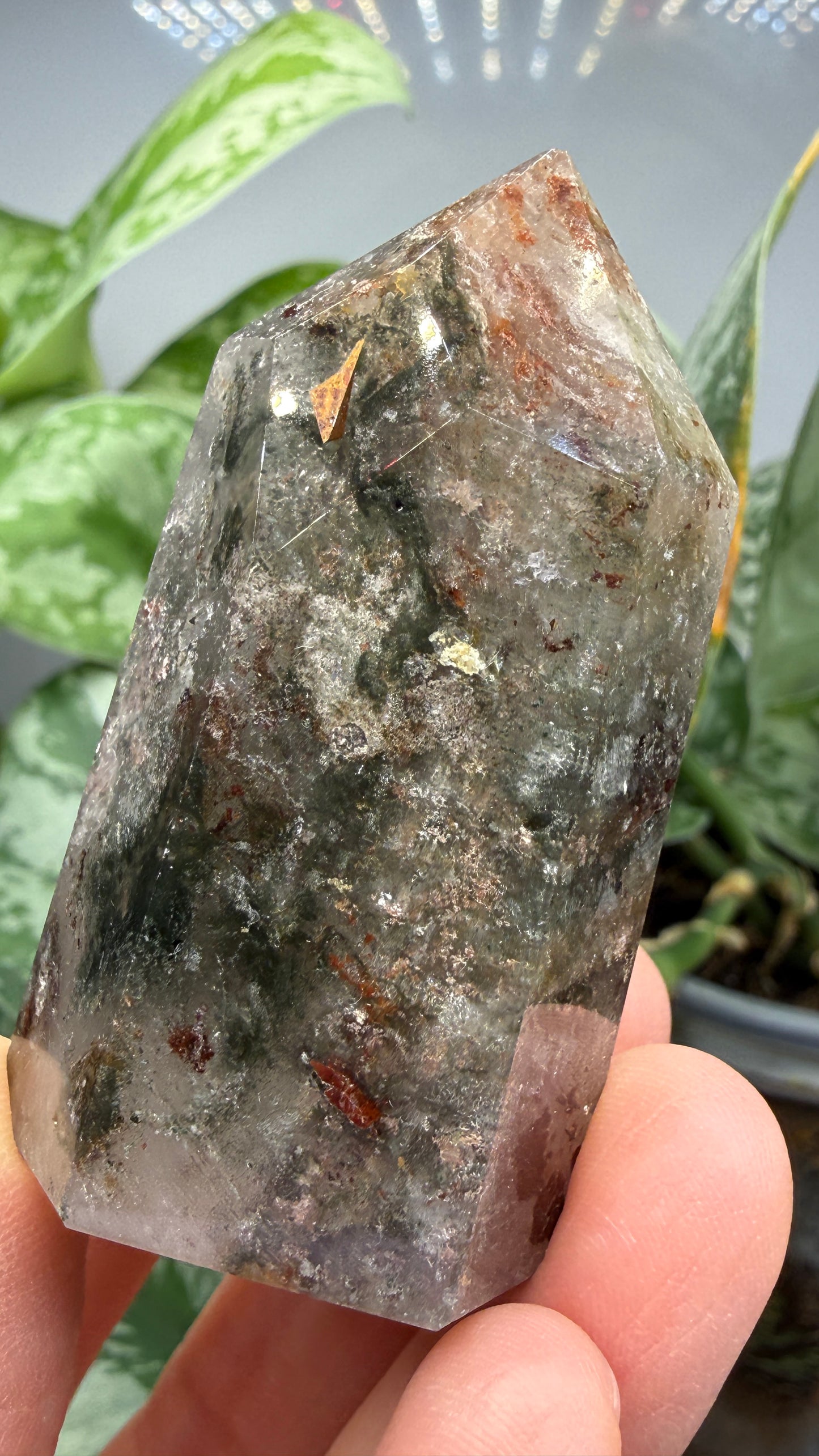 Garden Quartz/Lodolite Point- 2.25" inches tall