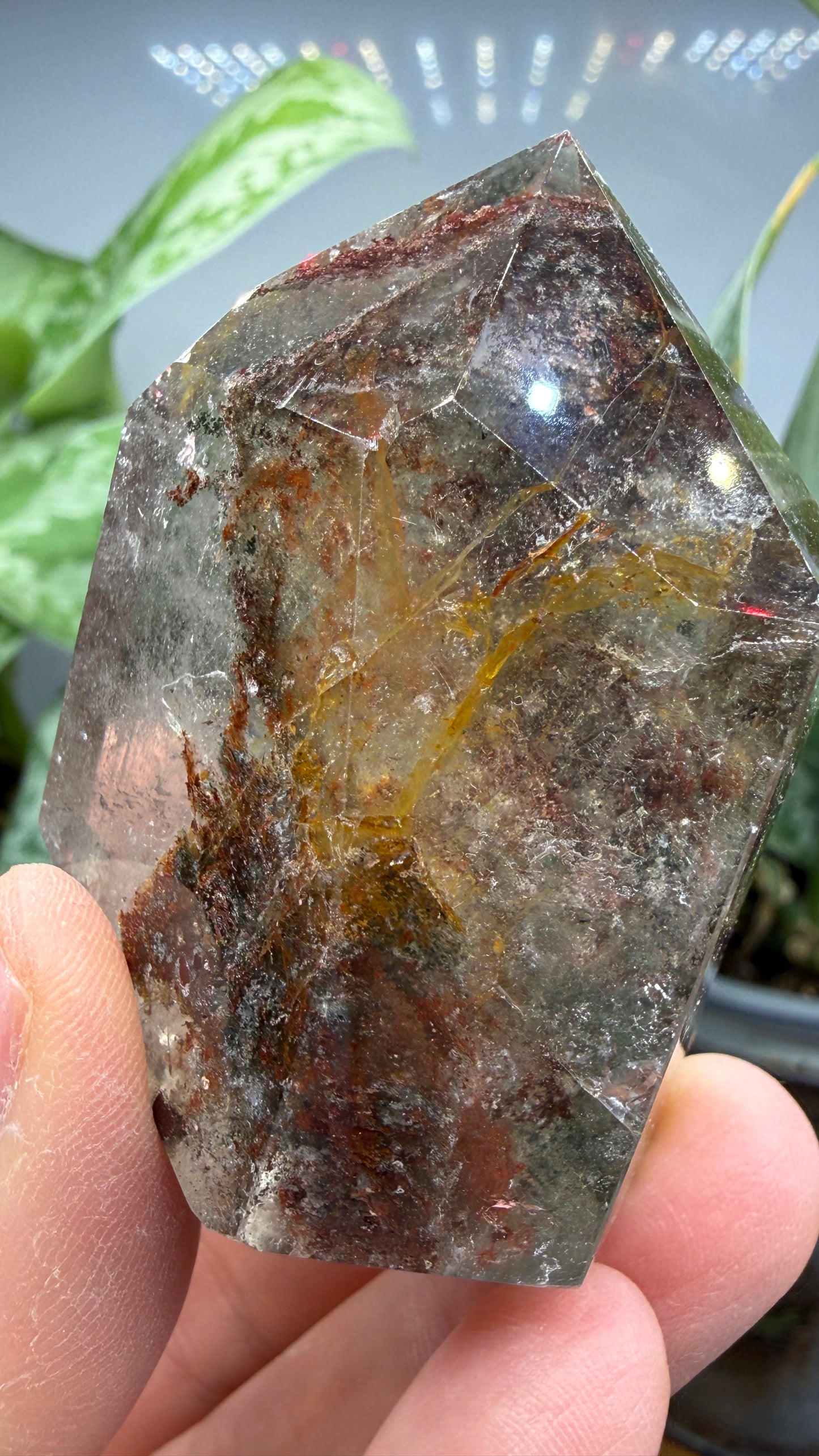 Garden Quartz/Lodolite Point- 2" inches tall