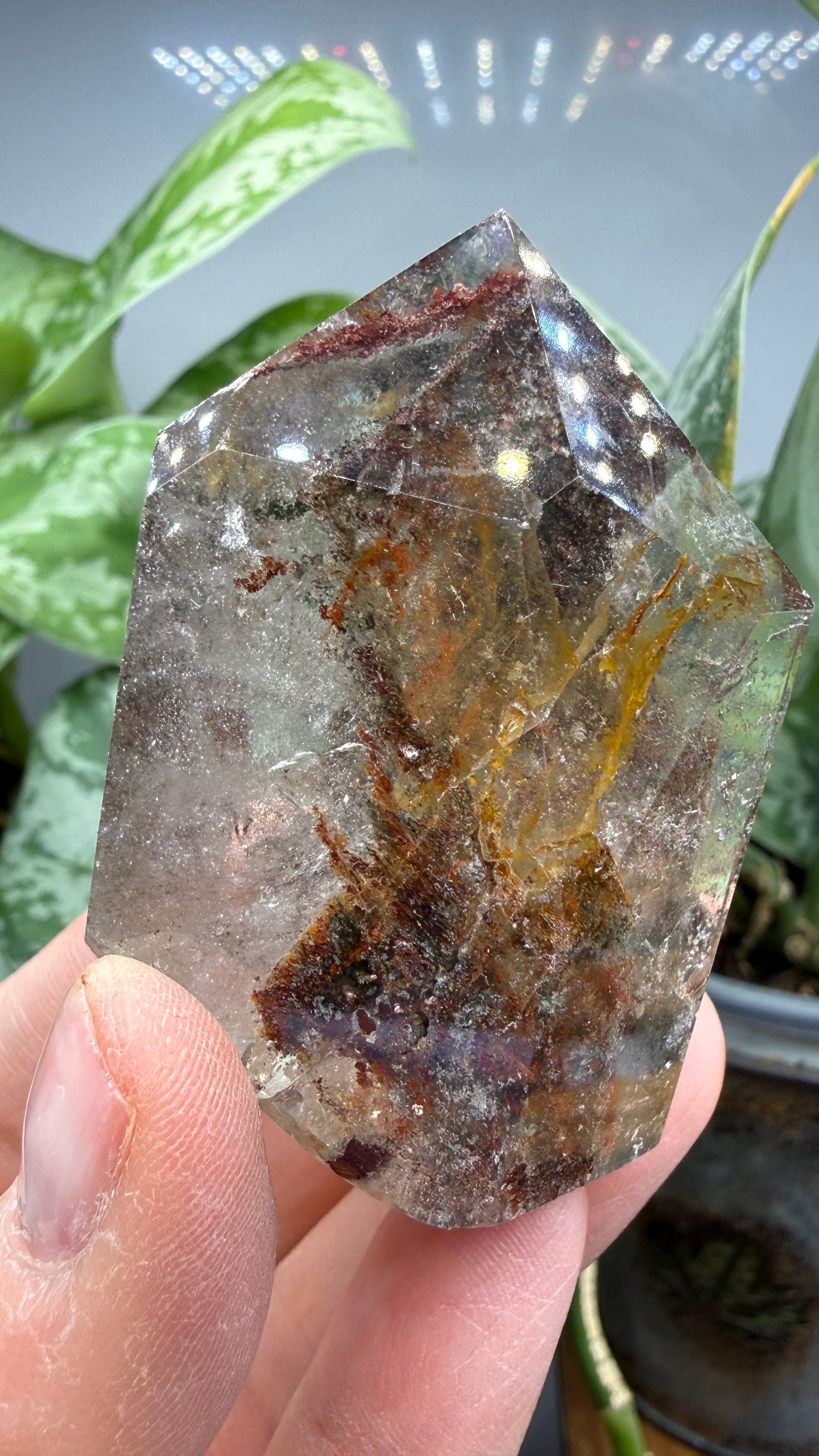 Garden Quartz/Lodolite Point- 2" inches tall