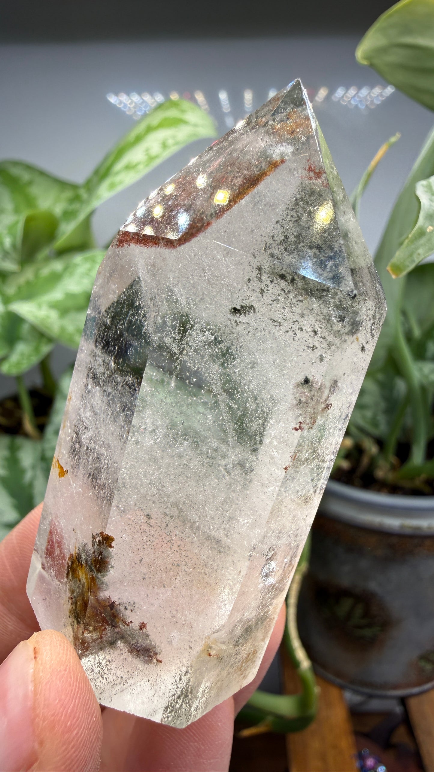 Garden Quartz/Lodolite Point- 2.5" inches tall