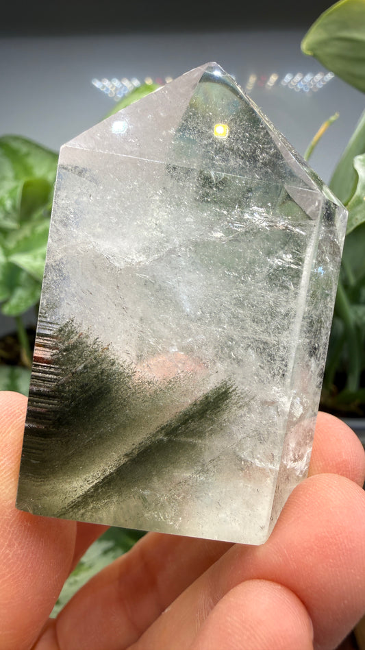 Garden Quartz/Lodolite Point- 2.125" inches tall