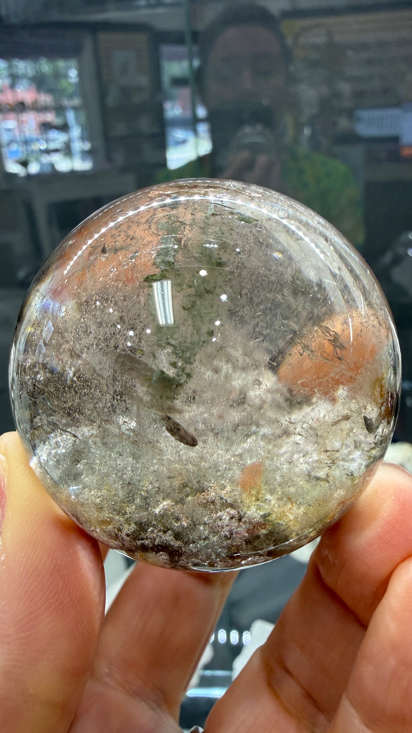 Garden Quartz/Lodolite Sphere- 2.0 inches Diameter