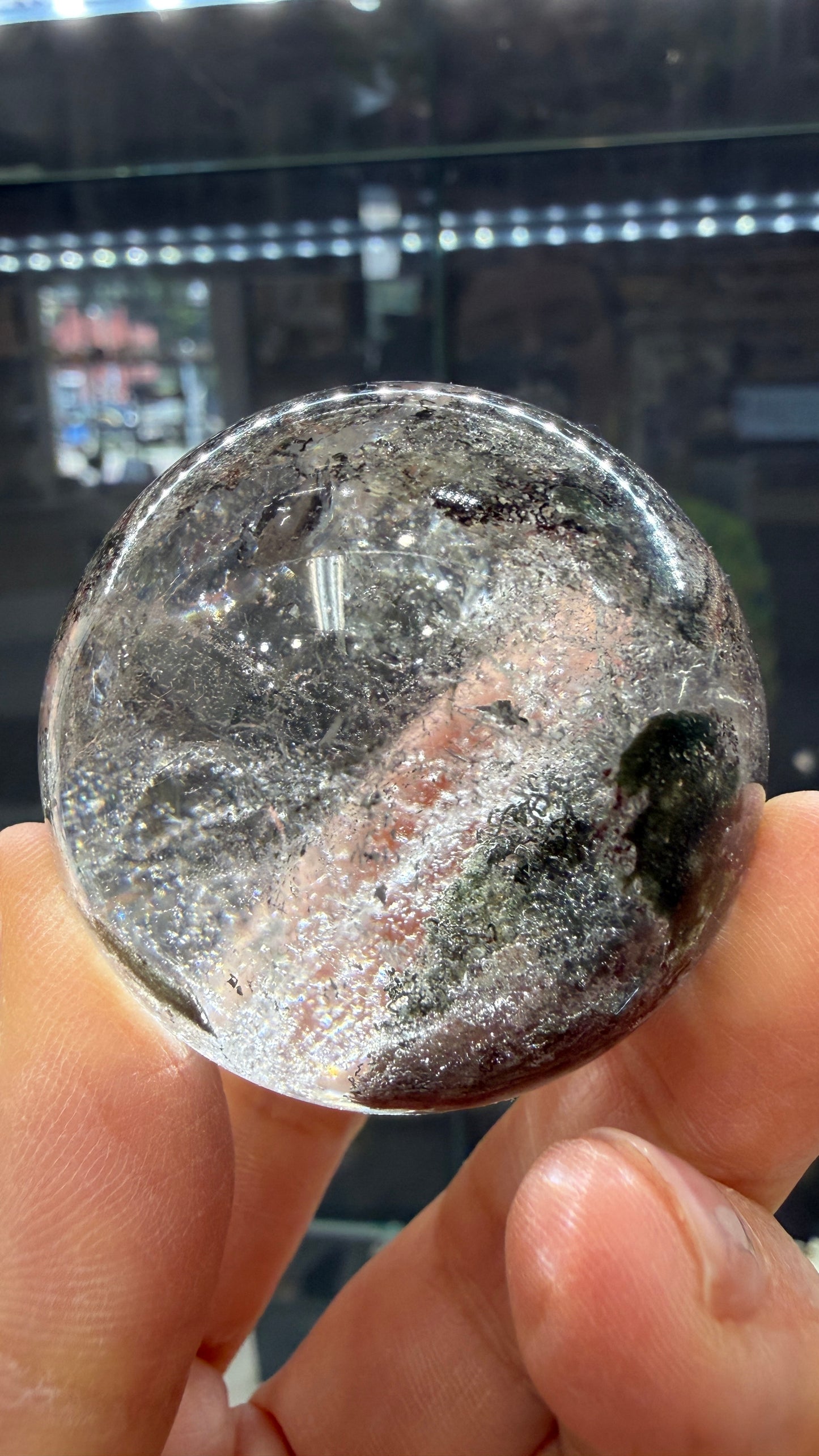 Garden Quartz/Lodolite Sphere- 1.7 inches Diameter