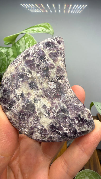 Lepidolite Crescent Moon- 3.1 inches- Brazil