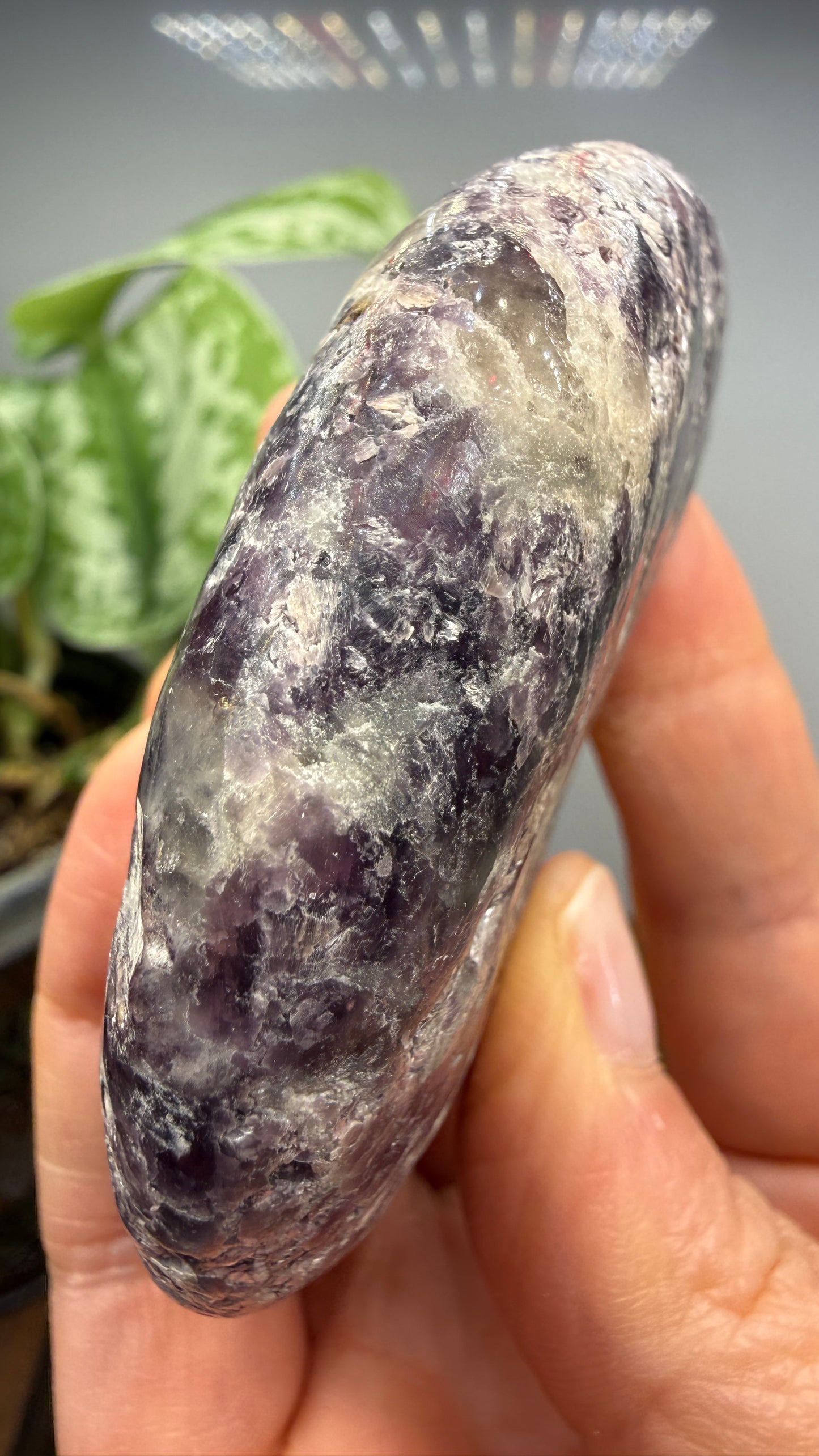 Lepidolite Crescent Moon- 3.1 inches- Brazil