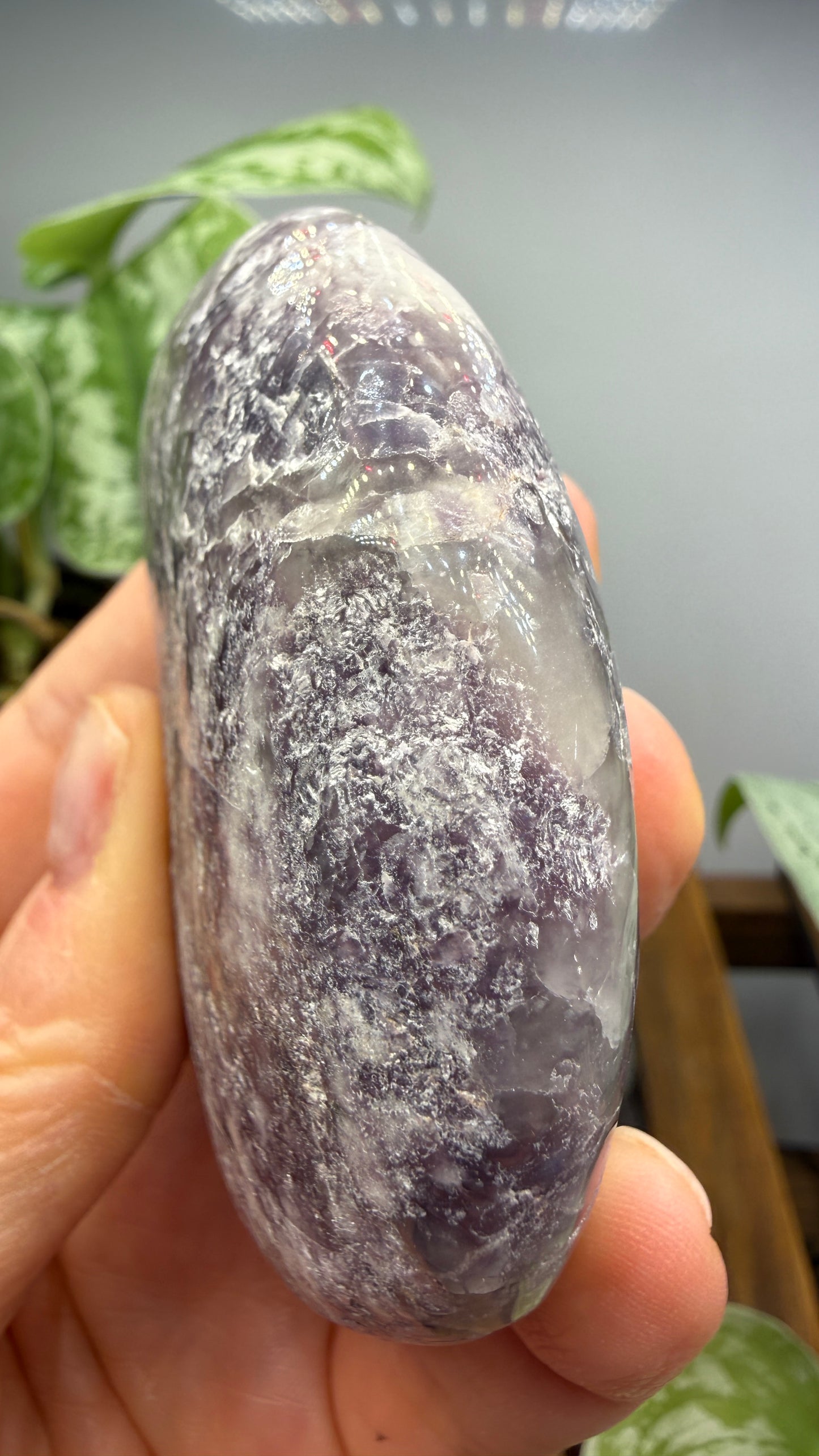 Lepidolite Crescent Moon- 3.25 inches- Brazil