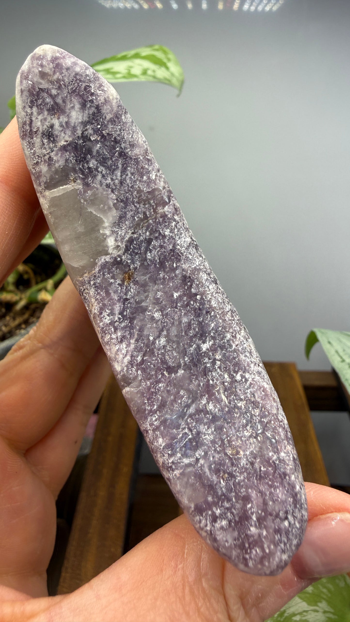 Lepidolite Crescent Moon- 3.25 inches- Brazil