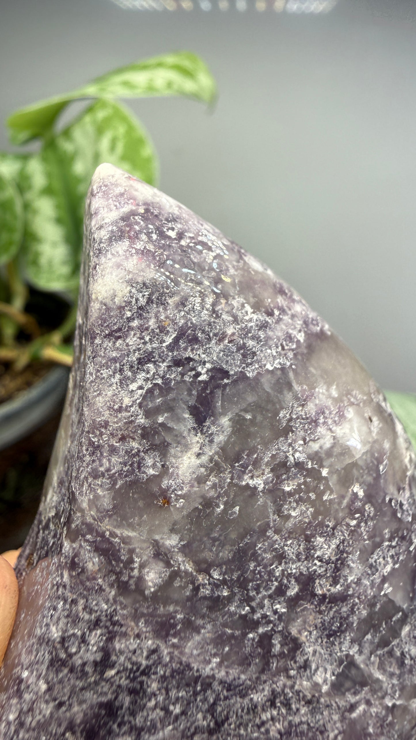 Lepidolite Crescent Moon- 3.25 inches- Brazil