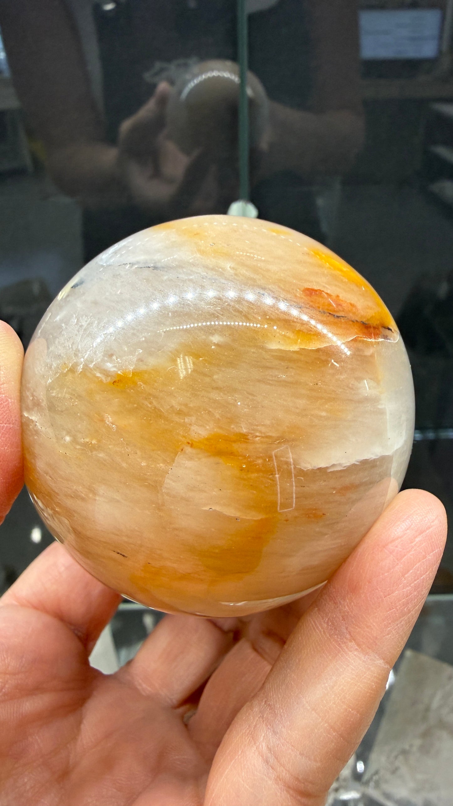 Amphibole Quartz Sphere- 2.5" inches diameter