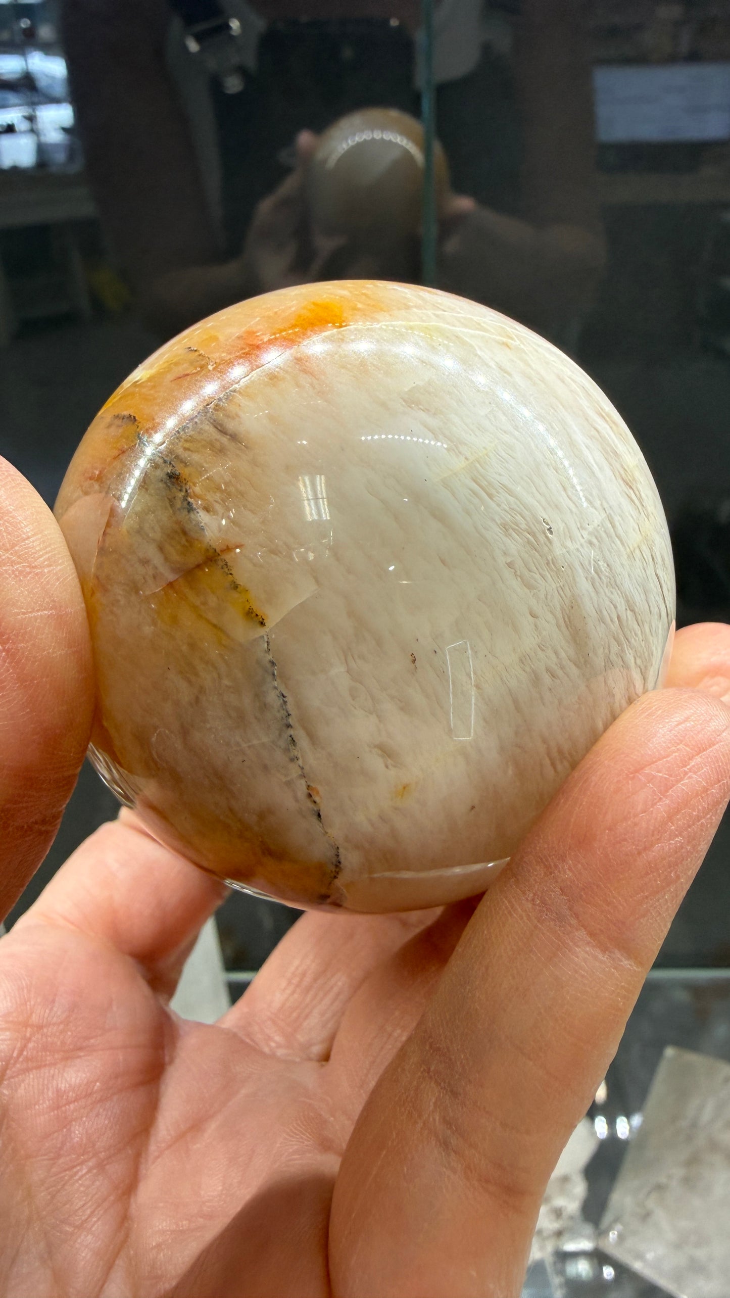 Amphibole Quartz Sphere- 2.5" inches diameter