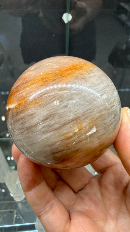 Amphibole Quartz Sphere- 2.7" inches diameter