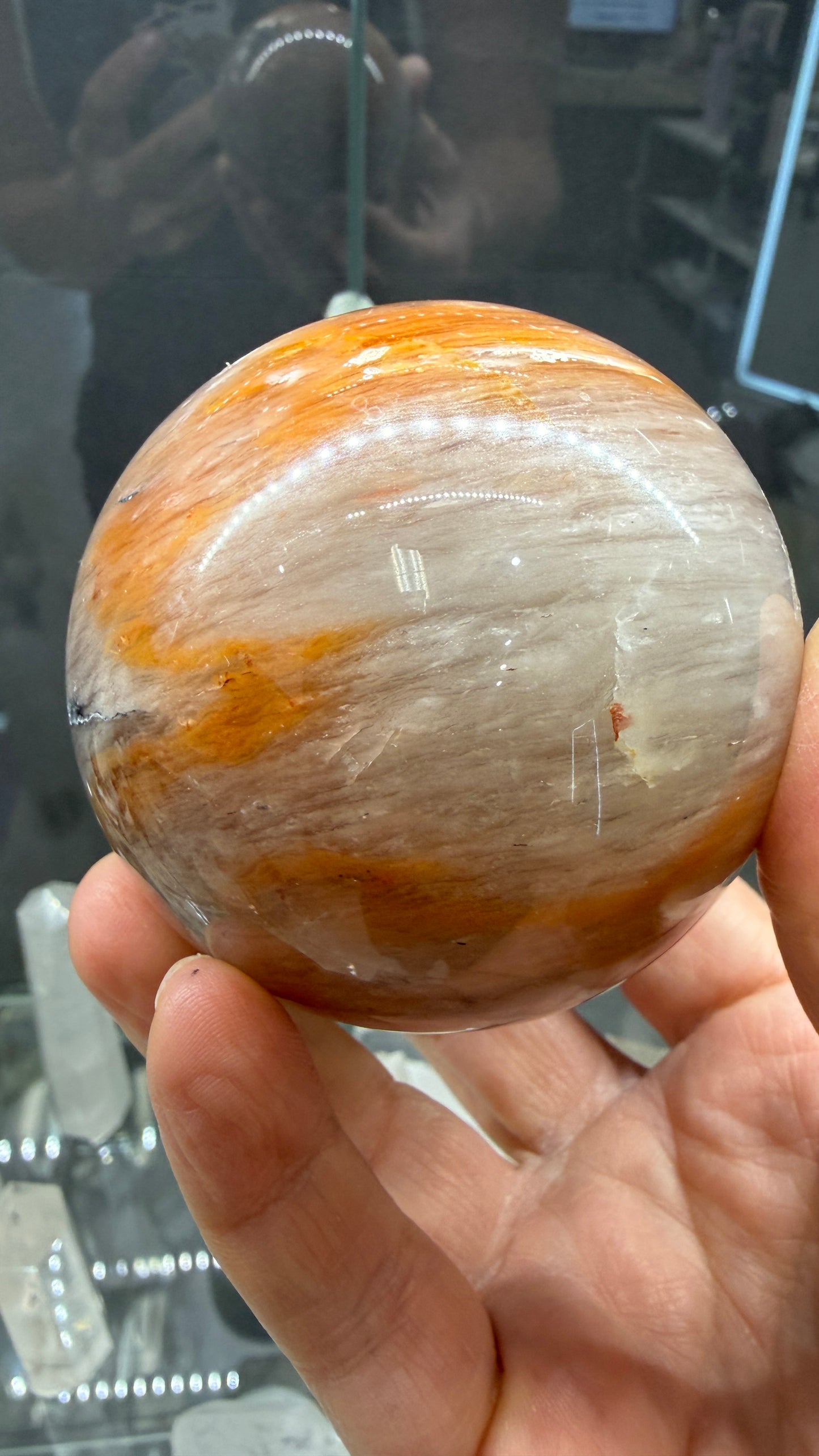 Amphibole Quartz Sphere- 2.7" inches diameter