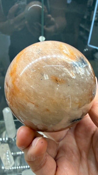 Amphibole Quartz Sphere- 2.7" inches diameter