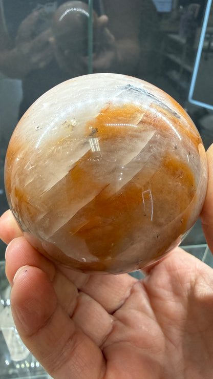 Amphibole Quartz Sphere- 2.7" inches diameter