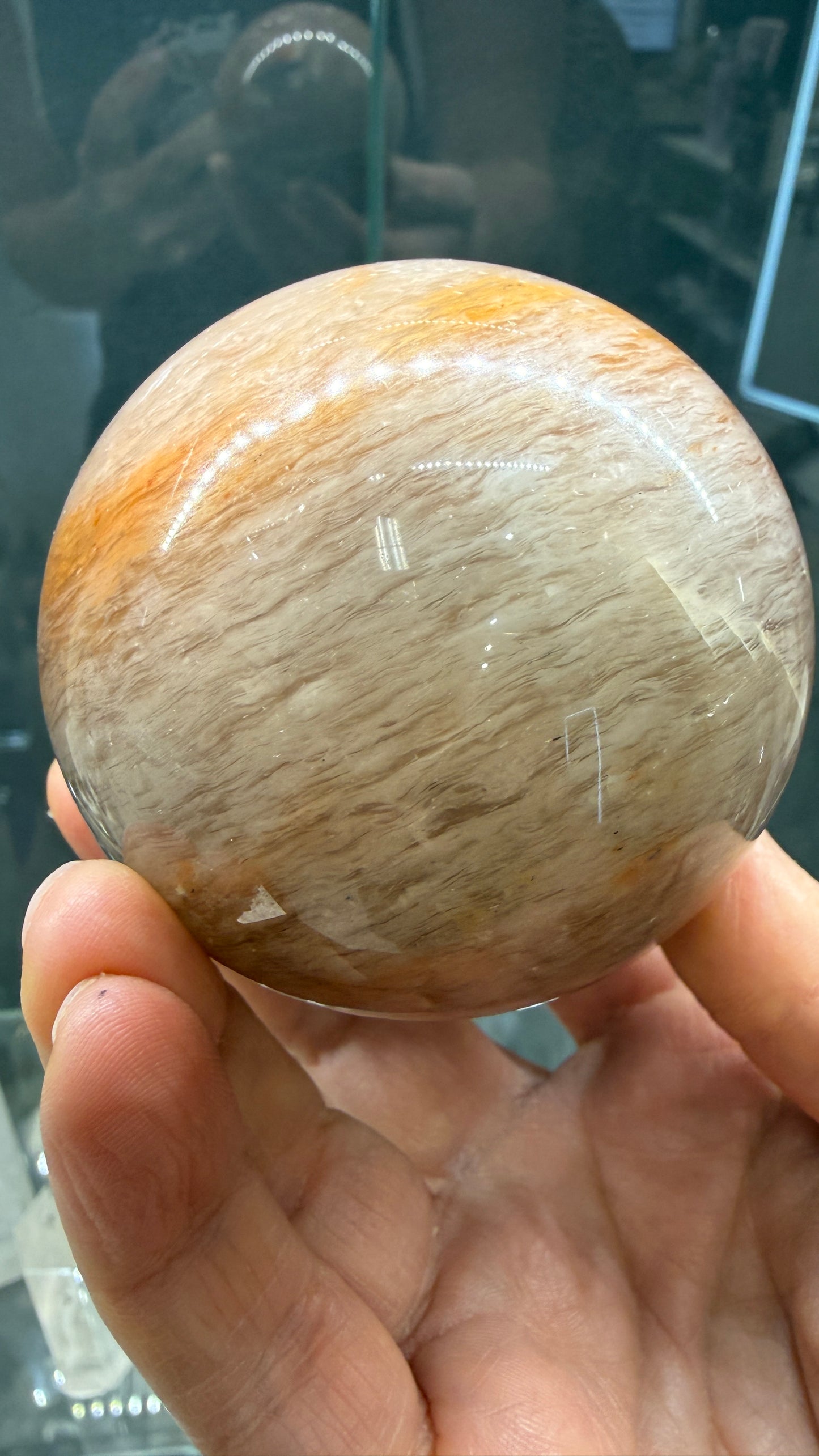 Amphibole Quartz Sphere- 2.7" inches diameter