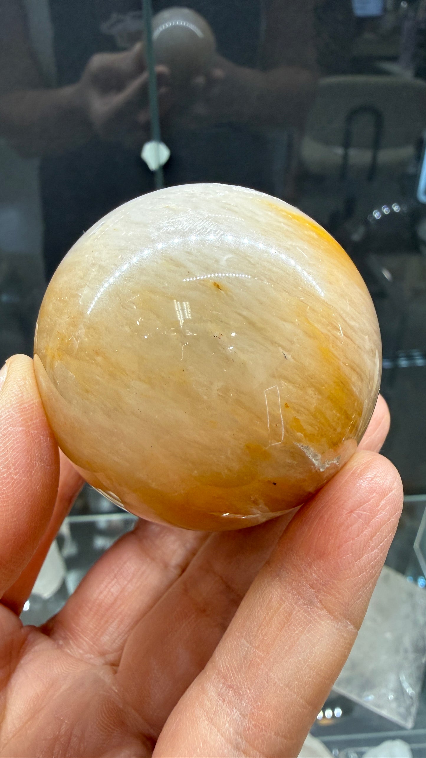 Amphibole Quartz Sphere- 2.1" inches diameter