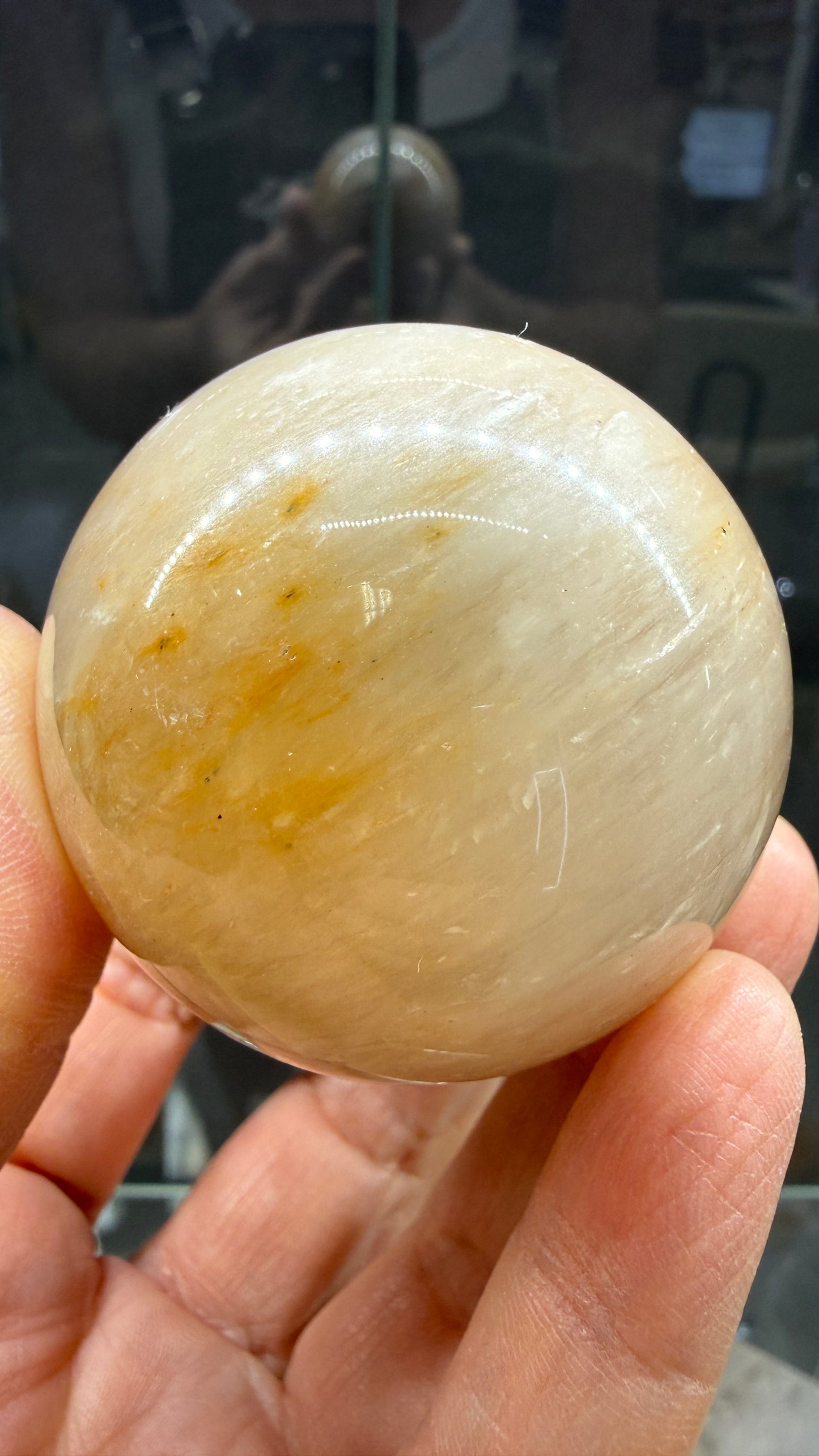 Amphibole Quartz Sphere- 2.1" inches diameter