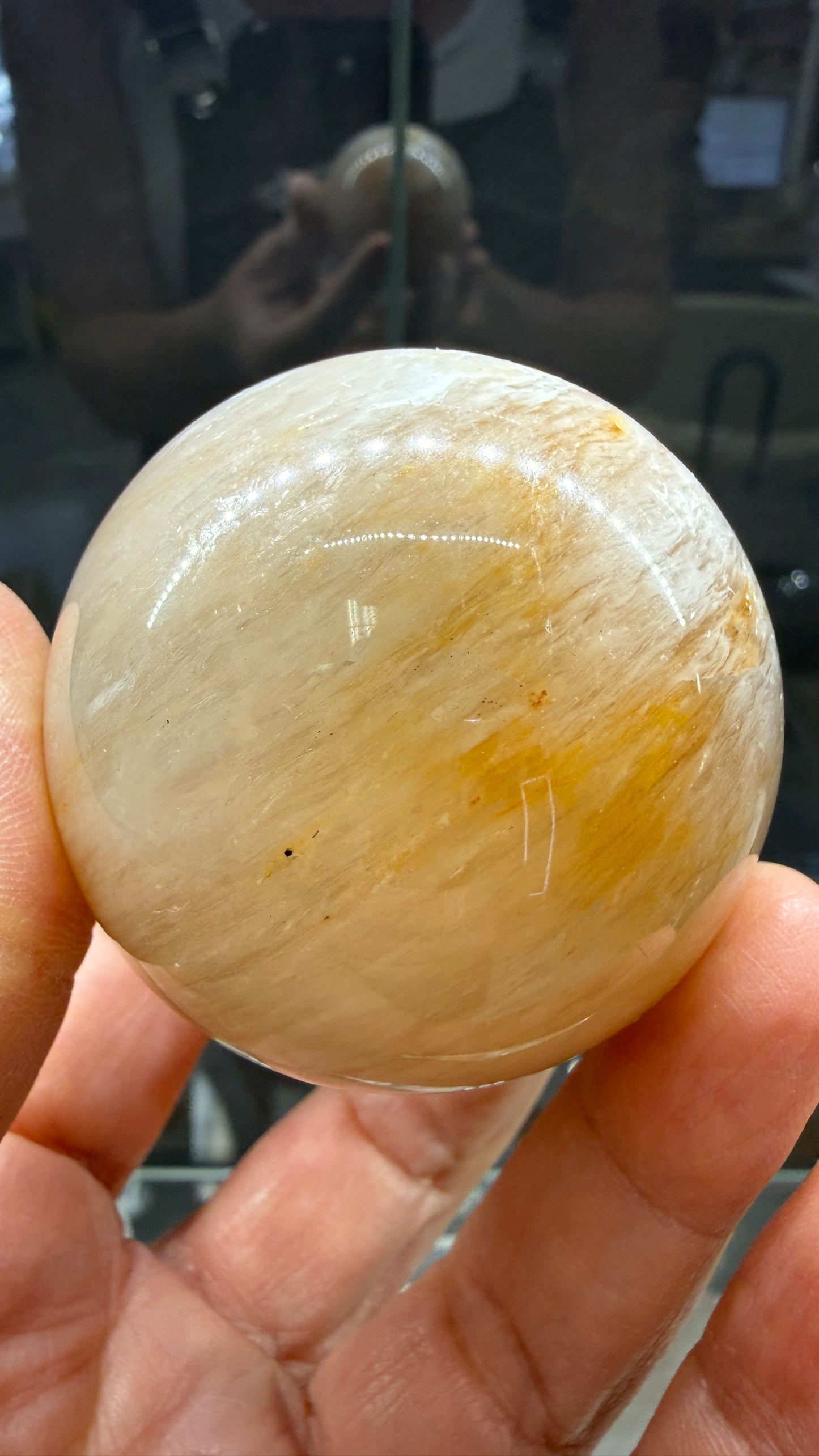 Amphibole Quartz Sphere- 2.1" inches diameter