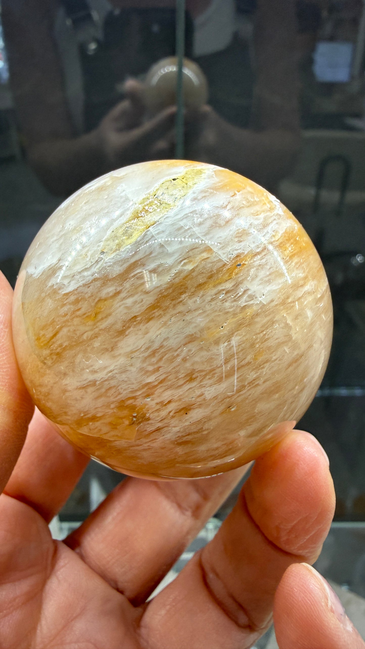 Amphibole Quartz Sphere- 2.1" inches diameter