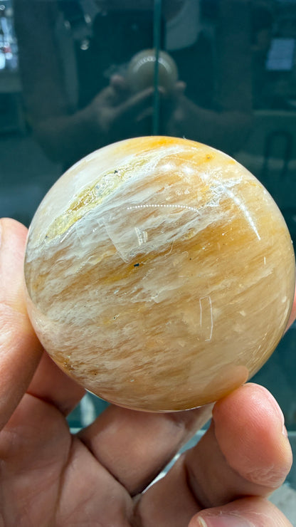 Amphibole Quartz Sphere- 2.1" inches diameter