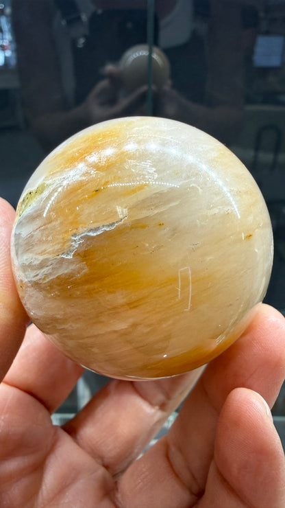Amphibole Quartz Sphere- 2.1" inches diameter