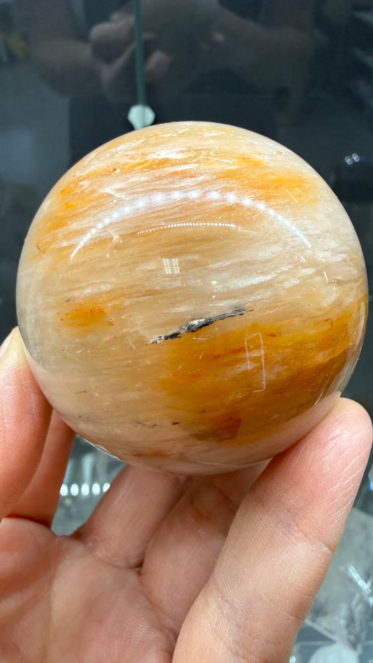Amphibole Quartz Sphere- 2.4" inches diameter