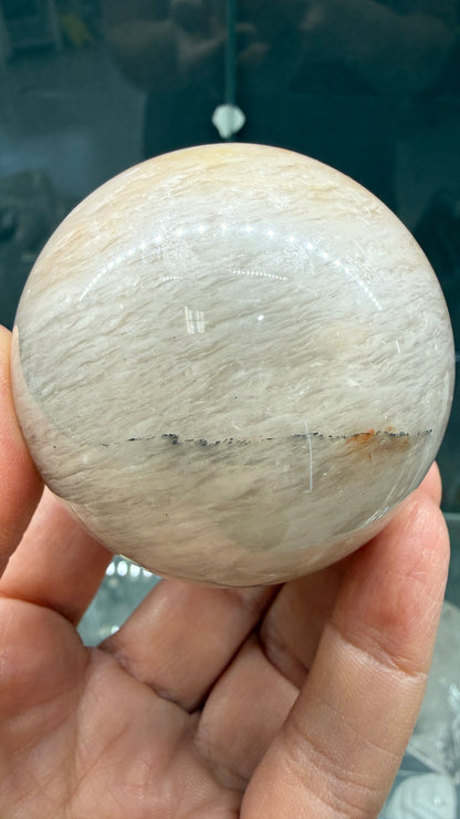 Amphibole Quartz Sphere- 2.4" inches diameter