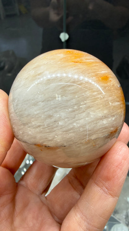 Amphibole Quartz Sphere- 2.4" inches diameter