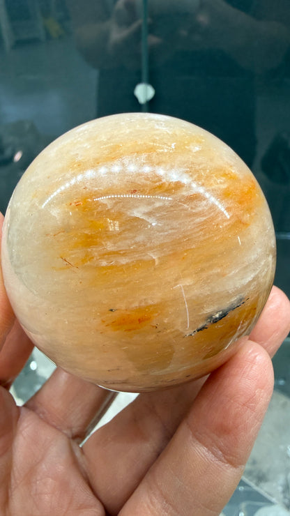 Amphibole Quartz Sphere- 2.4" inches diameter
