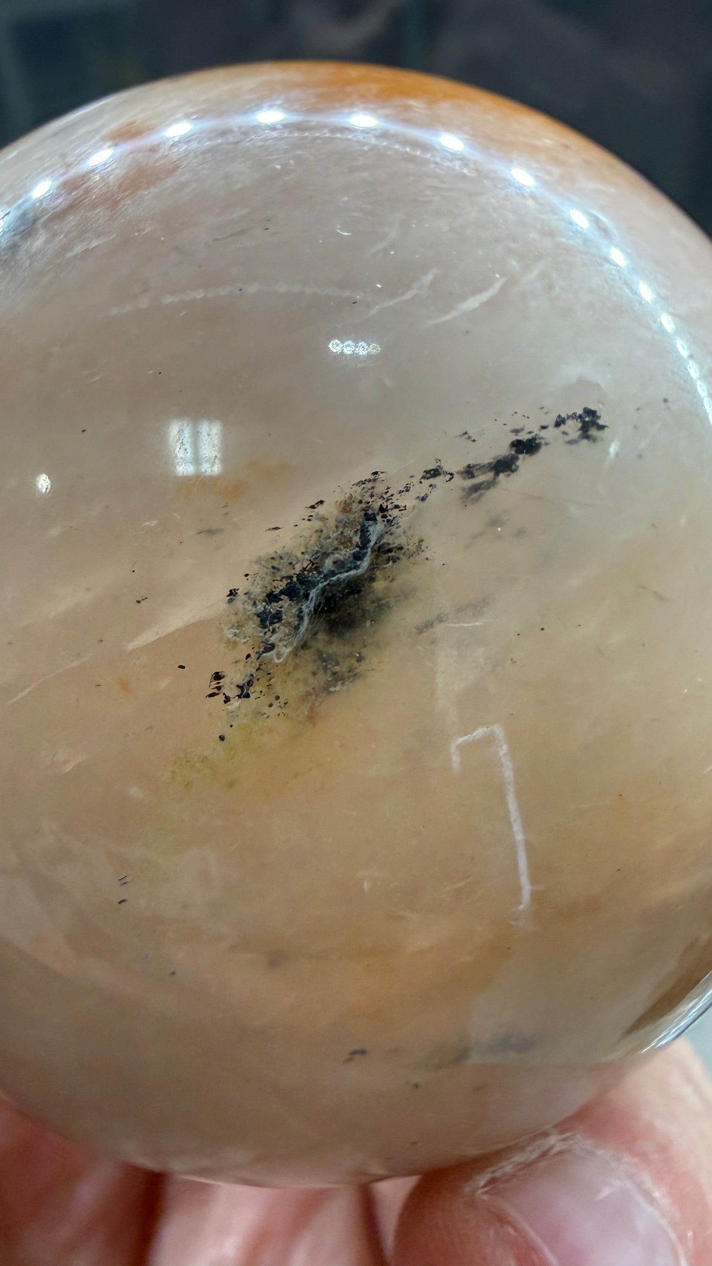 Amphibole Quartz Sphere- 2.4" inches diameter
