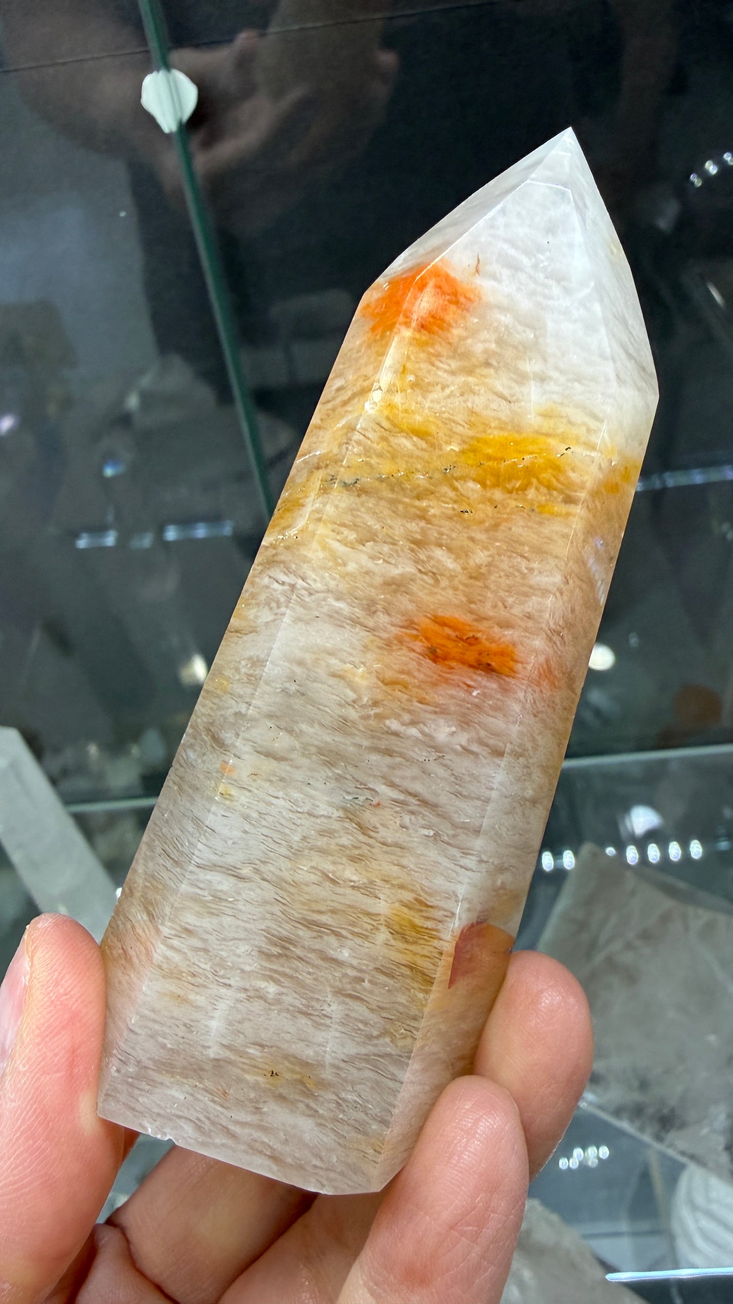 Amphibole Quartz Tower- 3.6 inch tall