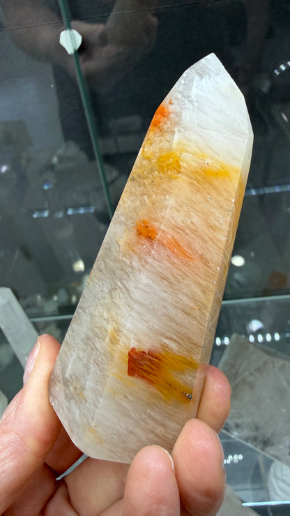 Amphibole Quartz Tower- 3.6 inch tall